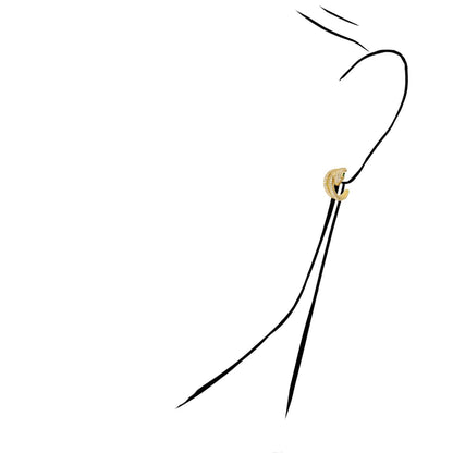 18K Gold Over Sterling Silver CZ and Green Emerald Eyes Snake Hoop Earrings