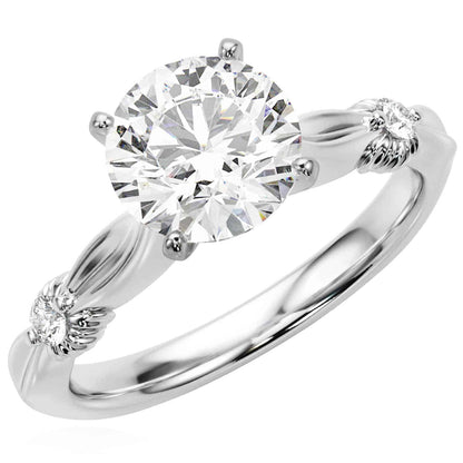 1.06CT Lab-Grown Diamond 14K Real Gold White Sculpted Infinity Engagement Ring