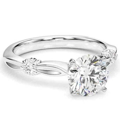 1.56CT Lab-Grown Diamond 14K Real Gold White Sculpted Infinity Engagement Ring