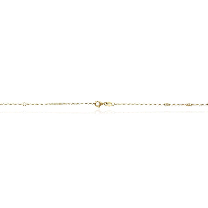 0.62CTW Natural Diamond 14K Yellow Gold Pear Necklace (Solid Links) 16" - 18" Adjustable - WJD Exclusives