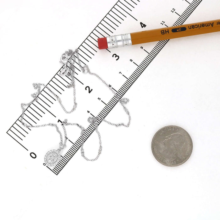 .64CTW Natural Diamond 14K White Gold Oval Necklace (Solid Links) 16" - 18" Adjustable - WJD Exclusives