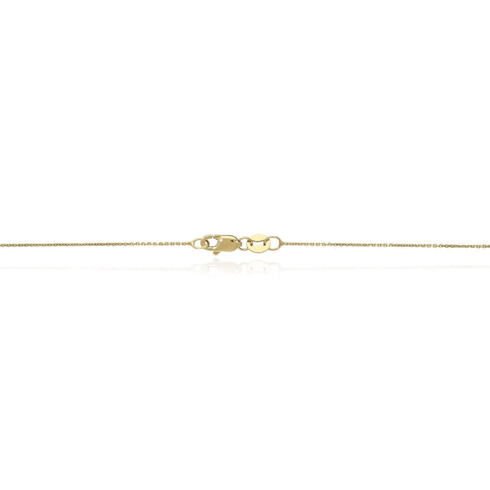 0.08CTW Natural Diamond 14K Yellow Gold Cross Necklace (Solid Links) 16" - WJD Exclusives