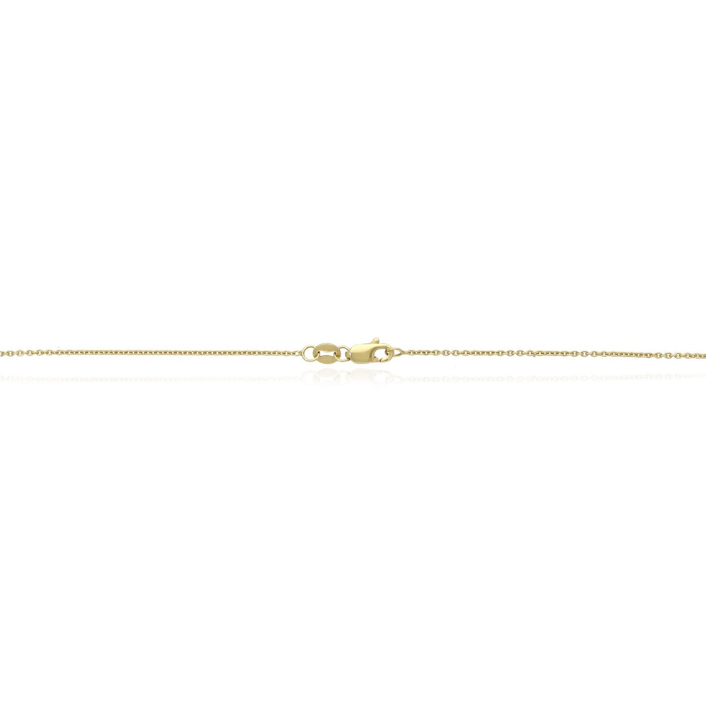14K Real Gold Purple CZ Carabiner Pendant Necklace 16"