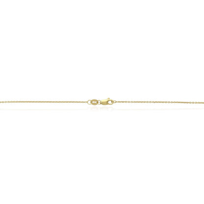14K Real Gold Purple CZ Carabiner Pendant Necklace 16"