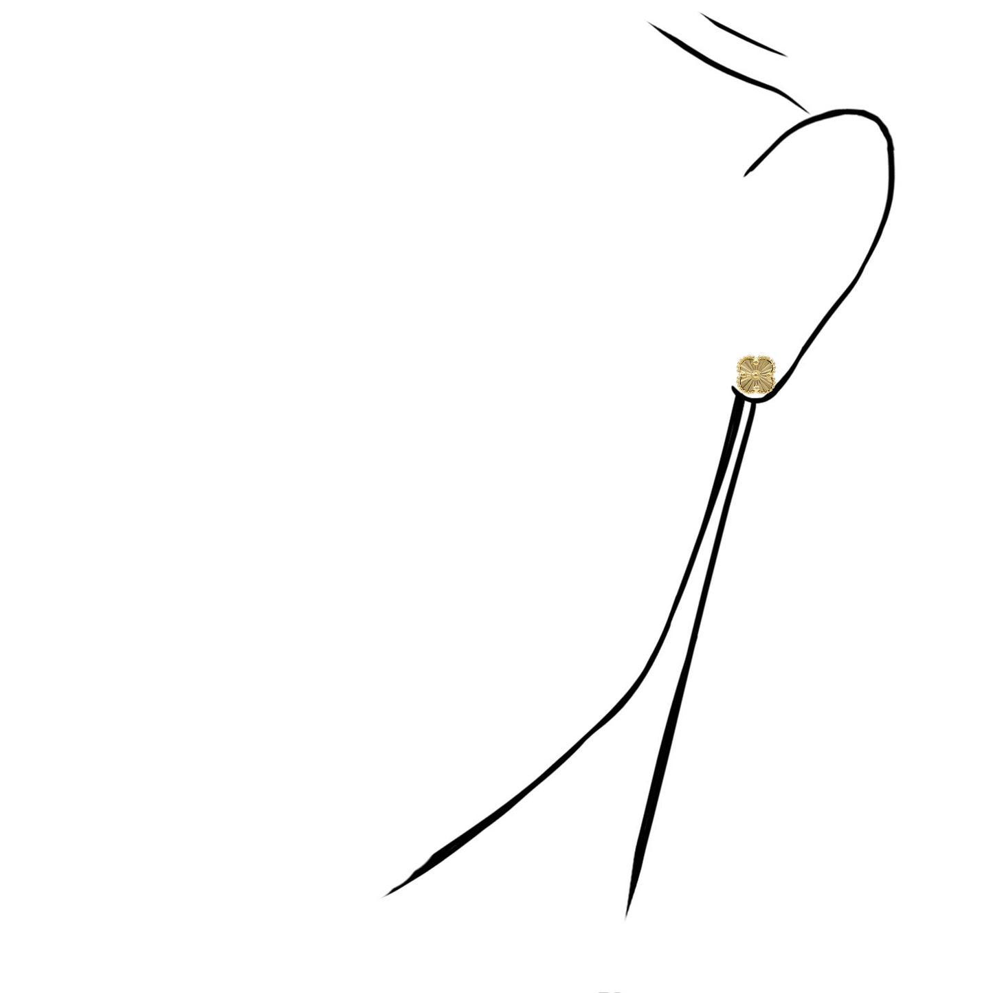 14K Yellow Gold Diamond-Cut Stud Earrings 9mm