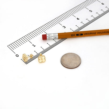 14K Yellow Gold Diamond-Cut Stud Earrings 9mm