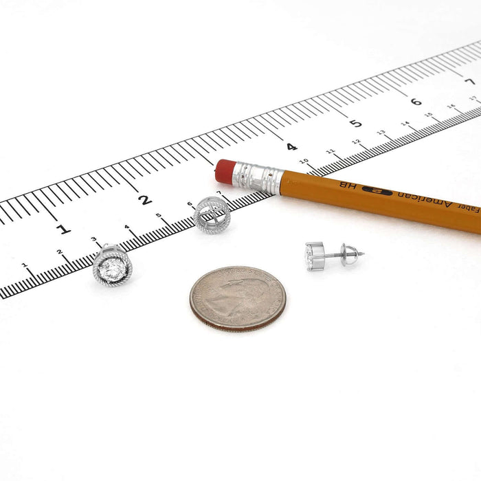 2CTW Lab - Grown Diamond 14K Gold Solitaire Earrings Removable Rope Jackets - WJD Exclusives