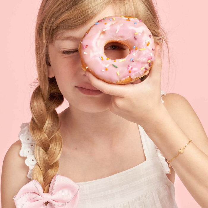 Kids Engravable 14K Yellow Gold Paperclip Heart Personalized ID Bracelet (Solid Links) 6" - WJD Exclusives