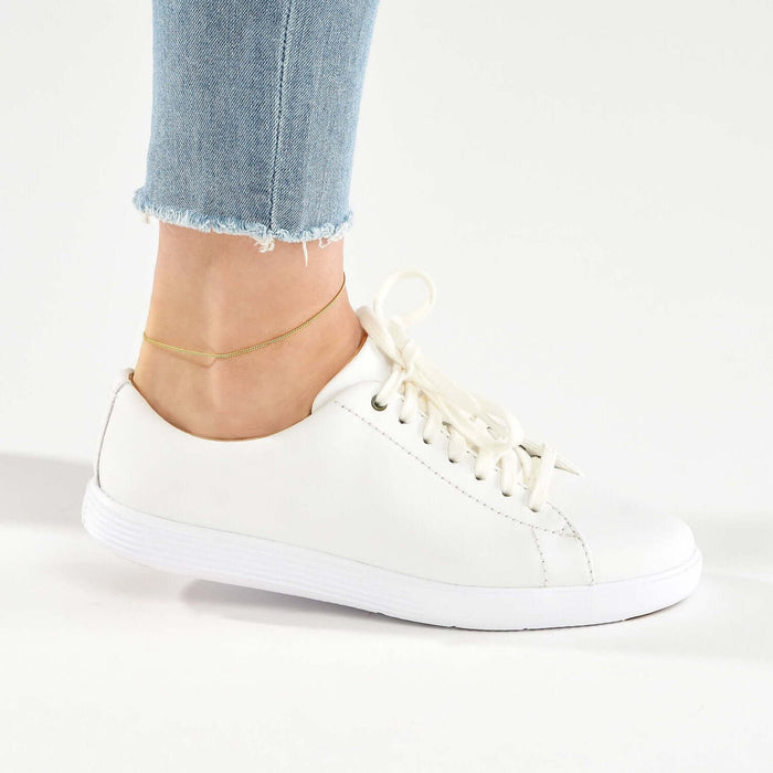 14K Yellow or White Gold Curb Anklet (Solid Links) 9" - 10" Adjustable - WJD Exclusives