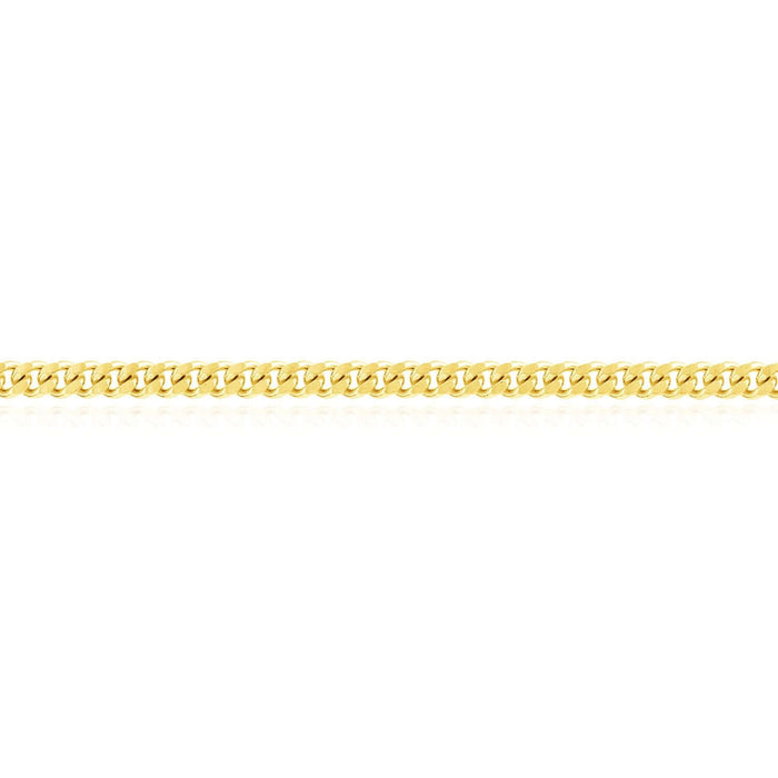 14K Yellow or White Gold Curb Anklet (Solid Links) 9" - 10" Adjustable - WJD Exclusives