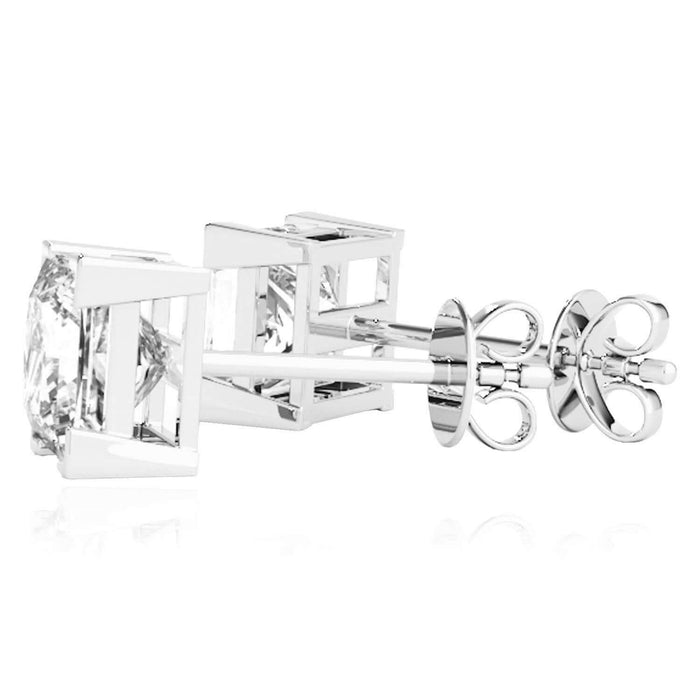 Lab - Grown Diamond 14K White Gold Princess - Cut Stud Earrings 4.5 - 8mm - WJD Exclusives