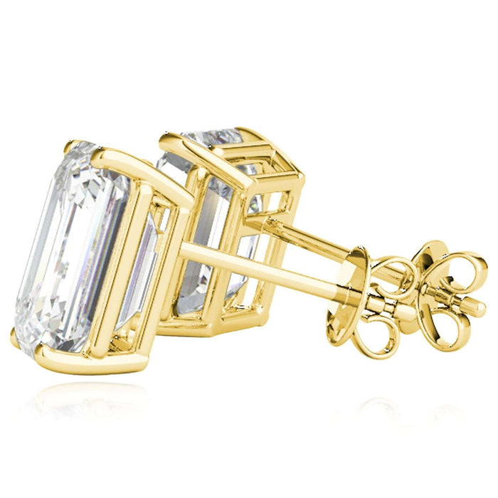 Lab - Grown Diamond 14K Gold Emerald - Cut Stud Earrings - WJD Exclusives