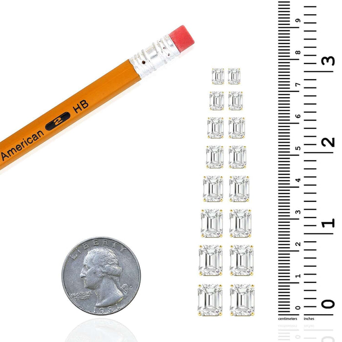 Lab - Grown Diamond 14K Gold Emerald - Cut Stud Earrings - WJD Exclusives