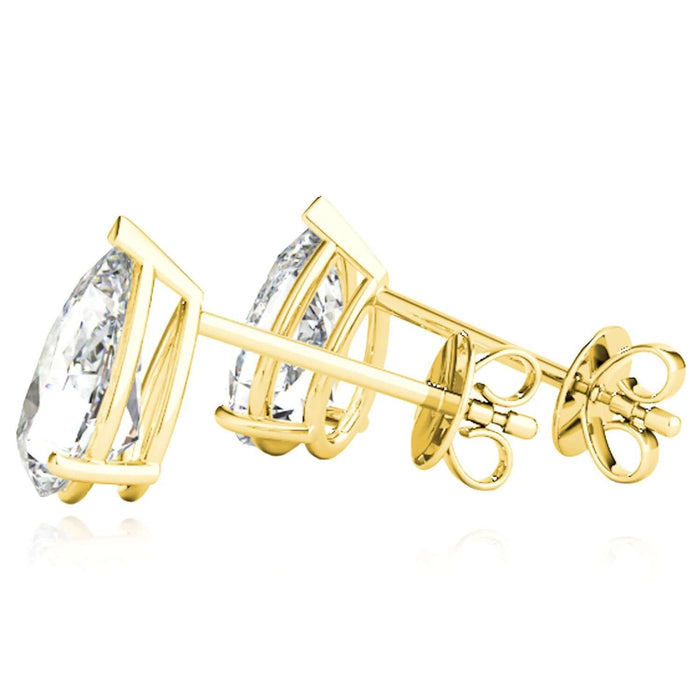 Lab - Grown Diamond 14K Gold Pear - Cut Push Back Stud Earrings - WJD Exclusives