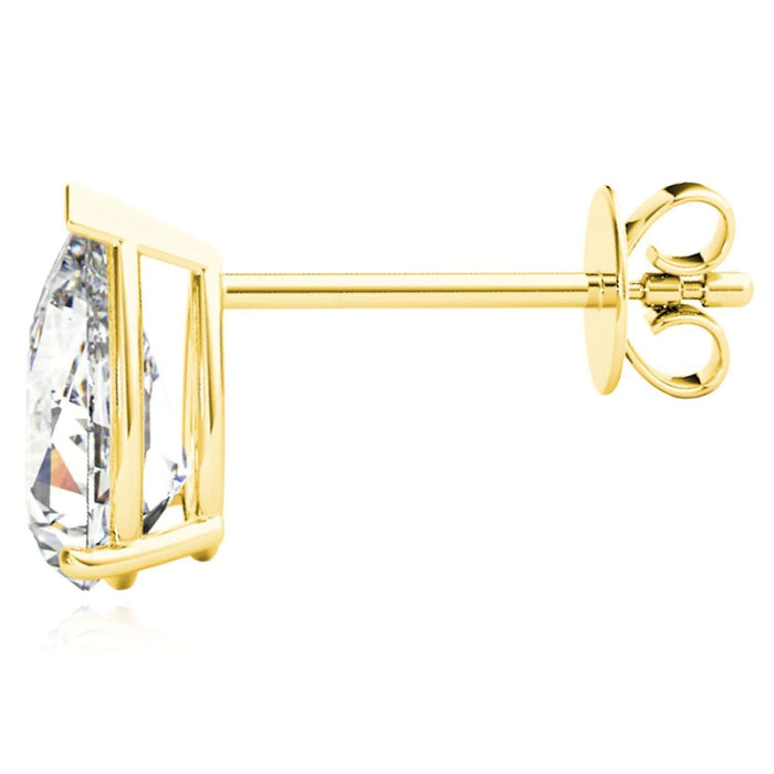 Lab - Grown Diamond 14K Gold Pear - Cut Push Back Stud Earrings - WJD Exclusives