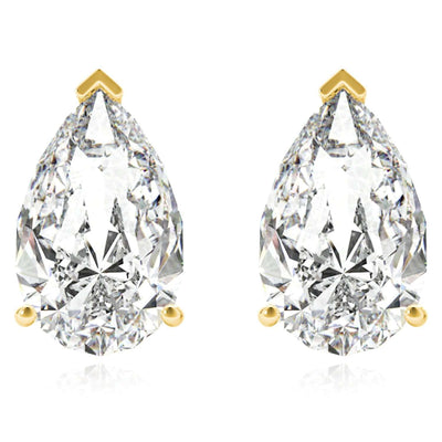 Lab - Grown Diamond 14K Gold Pear - Cut Push Back Stud Earrings - WJD Exclusives