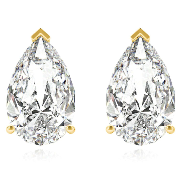 Lab - Grown Diamond 14K Gold Pear - Cut Push Back Stud Earrings - WJD Exclusives