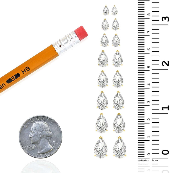 Lab - Grown Diamond 14K Gold Pear - Cut Push Back Stud Earrings - WJD Exclusives