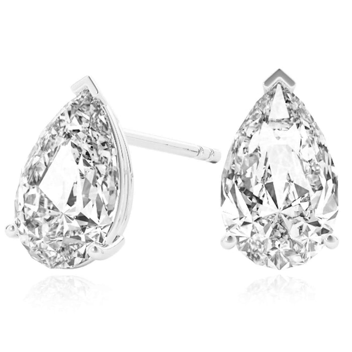 Lab - Grown Diamond 14K White Gold Pear - Cut Push Back Stud Earrings - WJD Exclusives