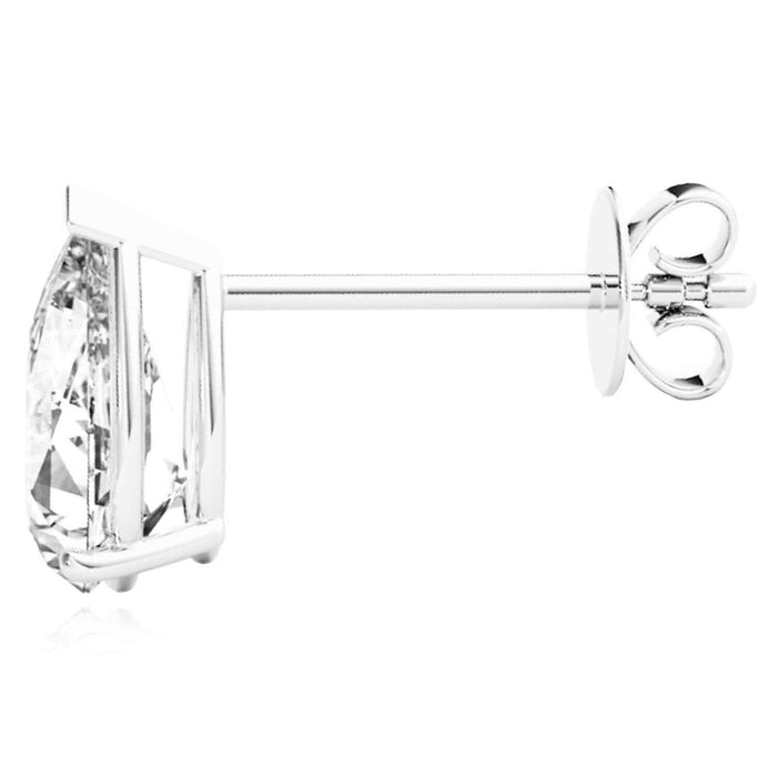 Lab - Grown Diamond 14K White Gold Pear - Cut Push Back Stud Earrings - WJD Exclusives