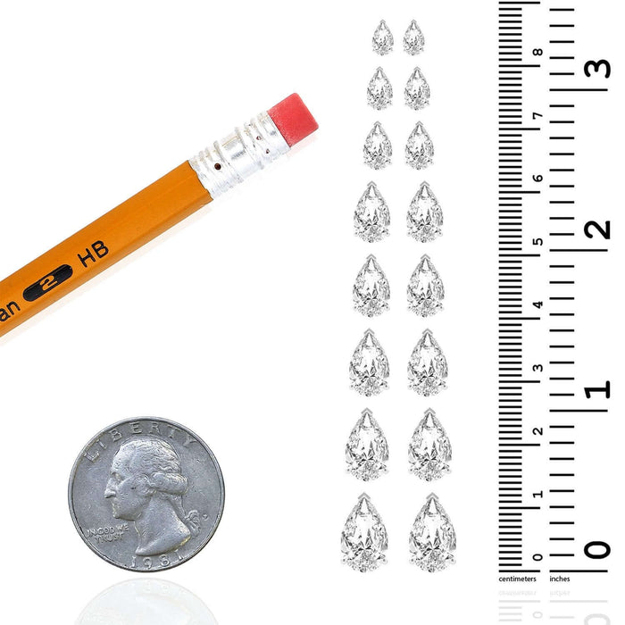 Lab - Grown Diamond 14K White Gold Pear - Cut Push Back Stud Earrings - WJD Exclusives