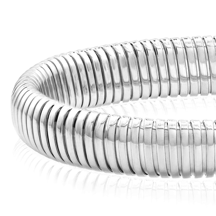 Sterling Silver 14mm Omega Bracelet (Solid Links) 7.5" - WJD Exclusives