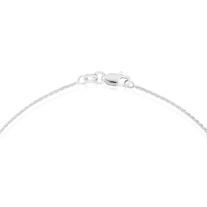 14K Yellow White Gold Diamond - Cut Spiga Wheat Ankle Bracelet (Solid Links) 10" - WJD Exclusives