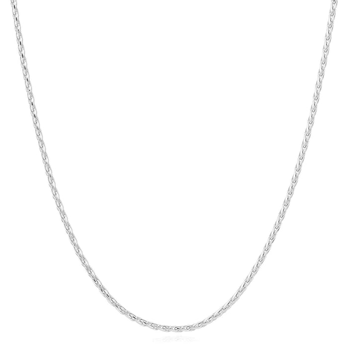 14K Yellow White Gold 1mm Spiga Diamond - Cut Wheat Chain (Solid Links) 16" - 24" - WJD Exclusives