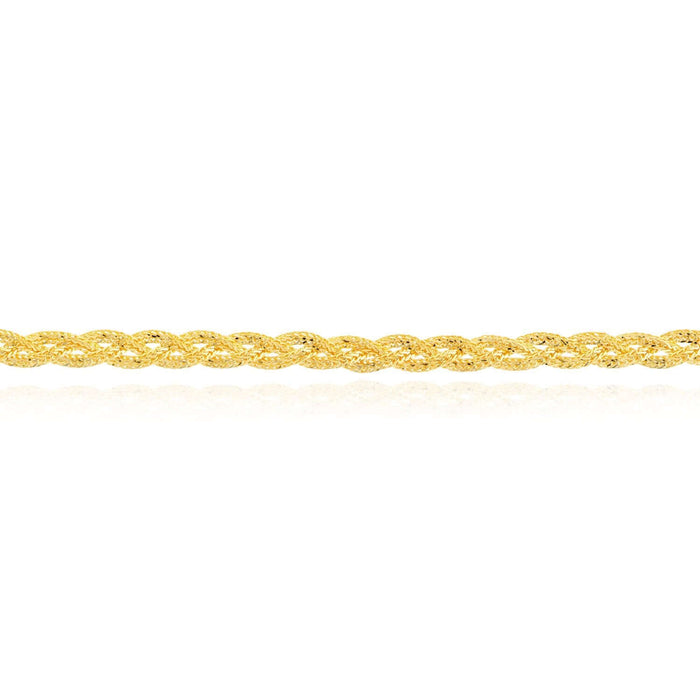 14K Yellow Gold 3mm Fox Link Ankle Bracelet (Solid Links) 10" - WJD Exclusives