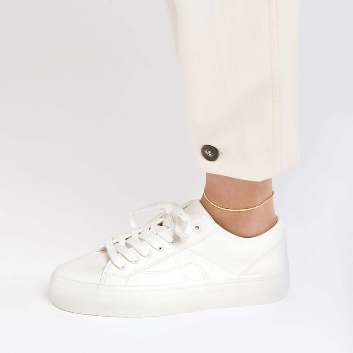 14K Yellow Gold 2mm Serpentine Ankle Bracelet (Solid Links) 10" - WJD Exclusives