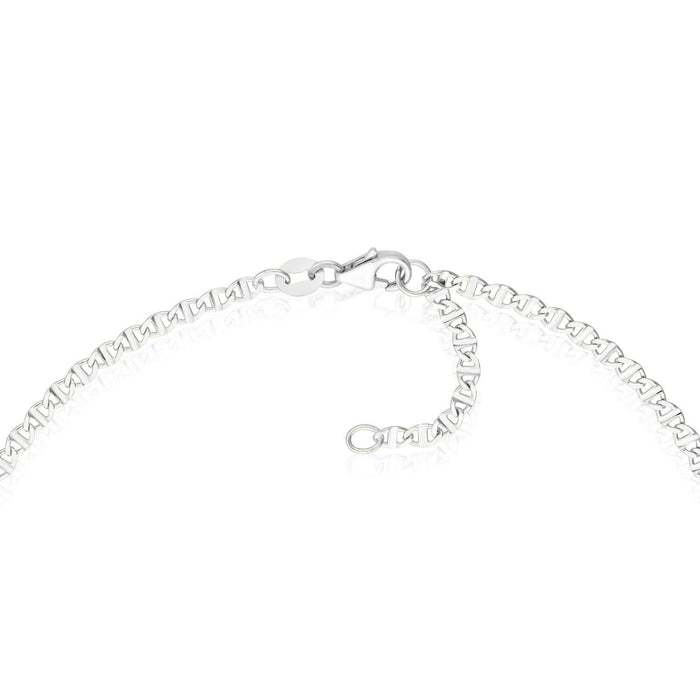 14K Yellow White Rose Gold Anchor Ankle Bracelet (Solid Links) 9" - 10" Adjustable - WJD Exclusives