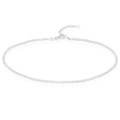 14K Yellow White Rose Gold Anchor Ankle Bracelet (Solid Links) 9" - 10" Adjustable - WJD Exclusives