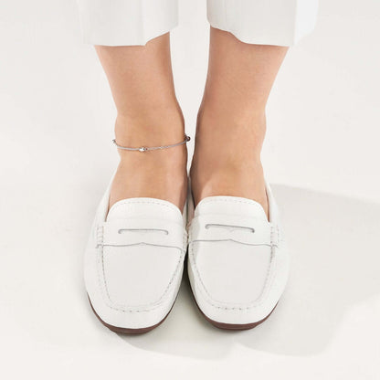 Sterling Silver Rhodium Diamond - Cut Beads Ankle Bracelet (Solid Links) 9" - 10" Adjustable - WJD Exclusives