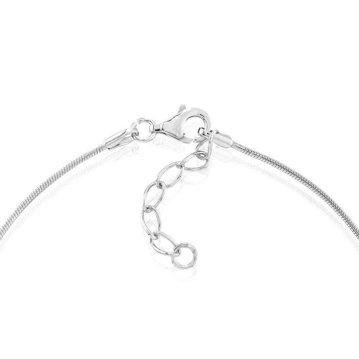 Sterling Silver Snake Chain Bead Accents Ankle Bracelet (Solid Links) 9" - 10" Adjustable - WJD Exclusives