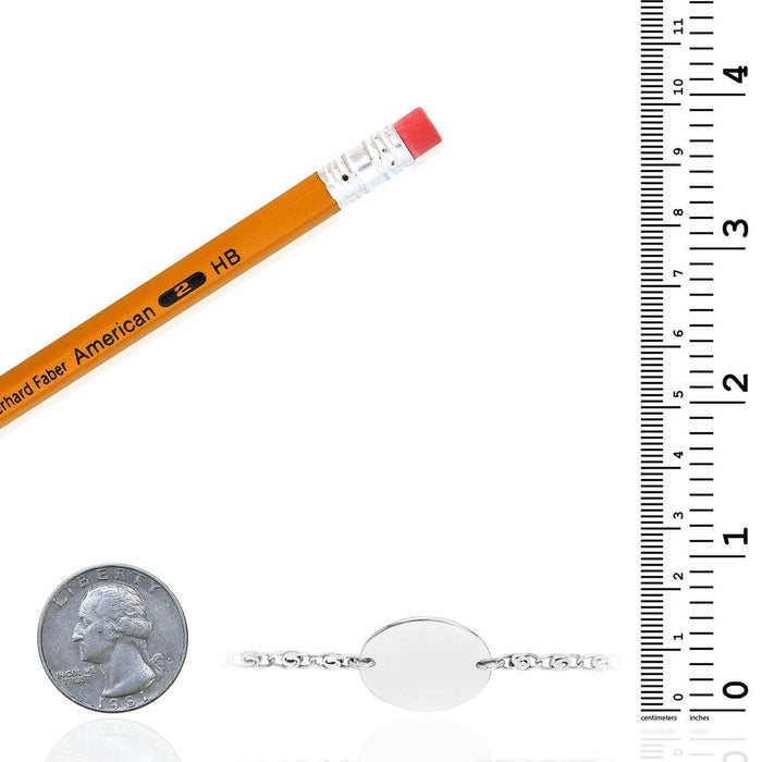 Engravable Sterling Silver Personalized Swirl Ankle Bracelet (Solid Links) 9" - 10" Adjustable - WJD Exclusives