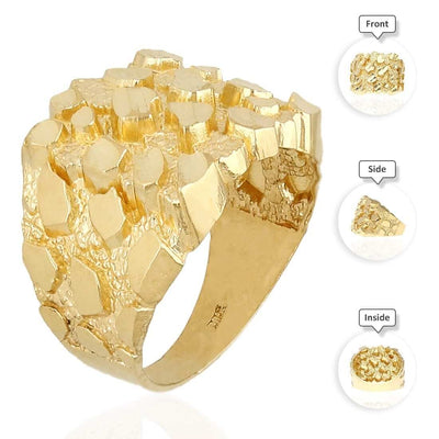10K Gold Nugget 18mm Ring