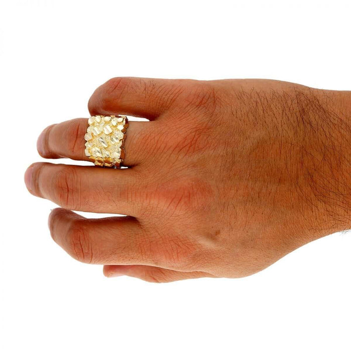10K Gold Nugget 18mm Ring