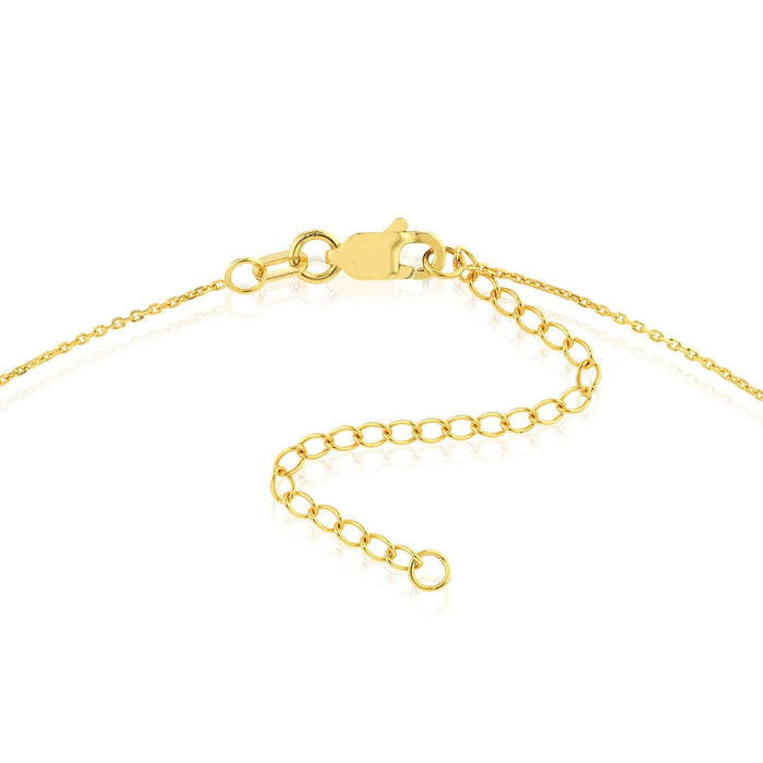 14K Yellow Gold Cable Chain Disc Dangle Charm Ankle Bracelet (Solid Links) 9" - 10" Adjustable - WJD Exclusives
