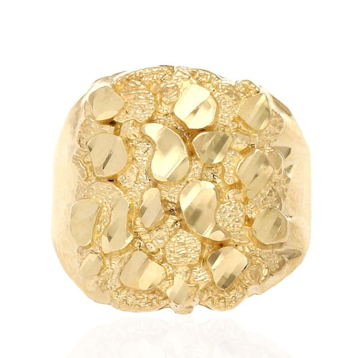 10K Gold Diamond-Cut Nugget Ring