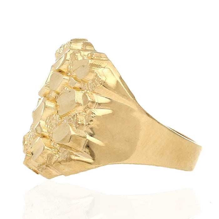 10K Gold Diamond-Cut Nugget Ring