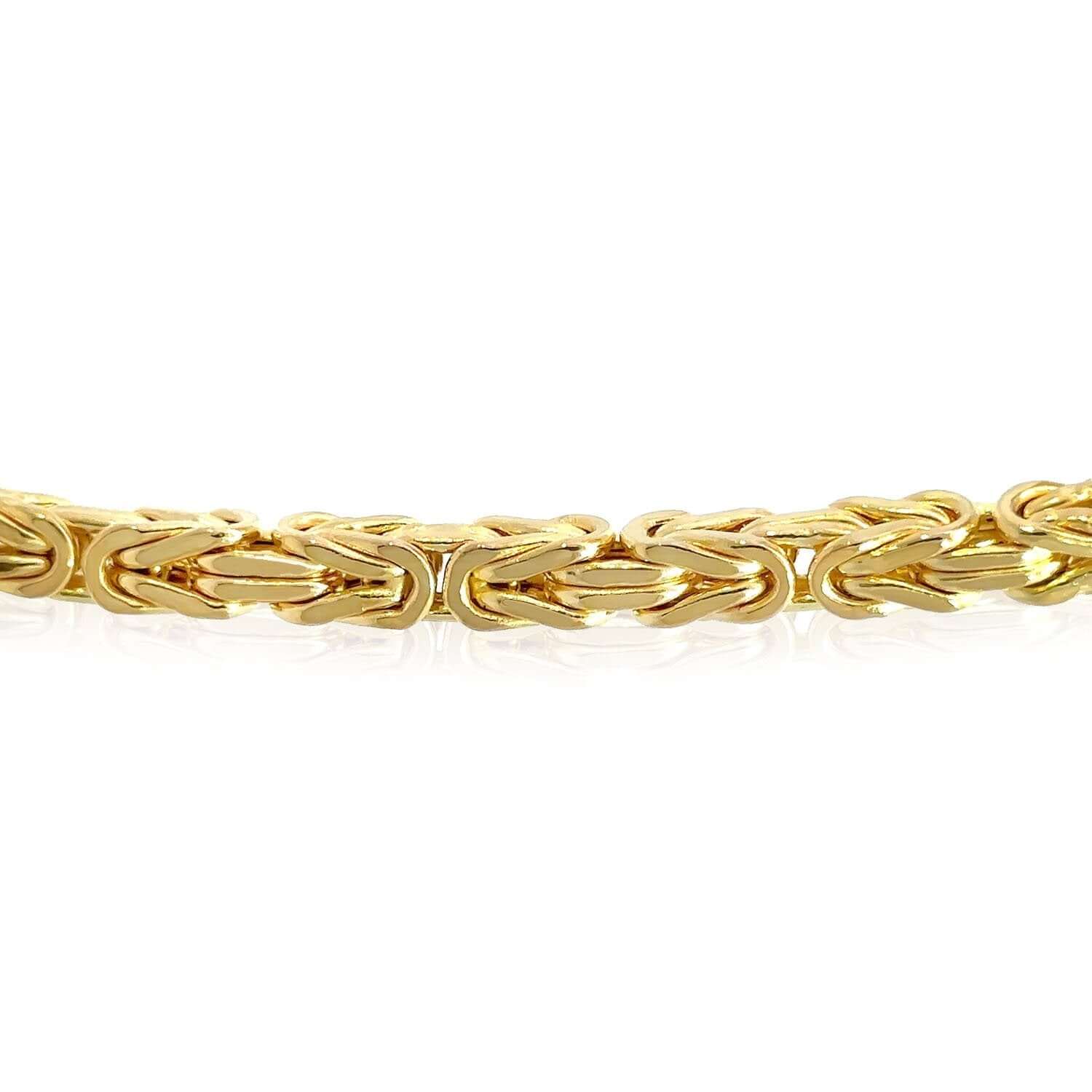14k Gold Square Byzantine Gold Chain Gold Byzantine Chain Mens 10k