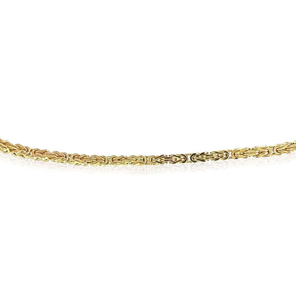 14K Real Gold 3.5mm Hollow Byzantine Chain Necklace 18" 20" 22" 24" 26" 28"