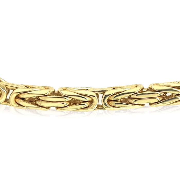 14K Yellow Gold 3.5mm Byzantine Chain (Solid Links) 20" - 28" - WJD Exclusives