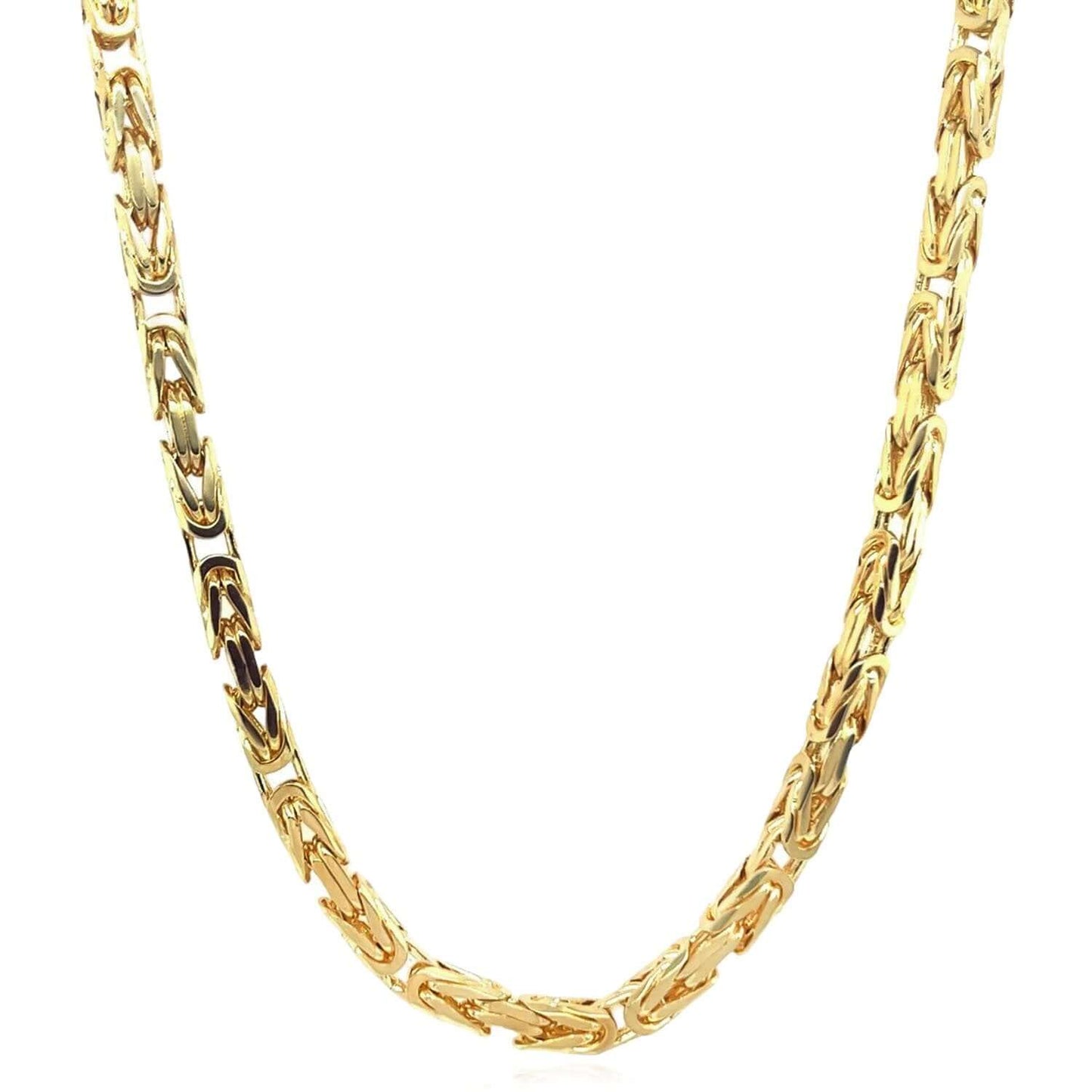 14K Real Gold Solid 3.5mm Byzantine Chain Necklace 20" 22" 24" 26" 28"
