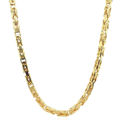 14K Real Gold Solid 3.5mm Byzantine Chain Necklace 20" 22" 24" 26" 28"