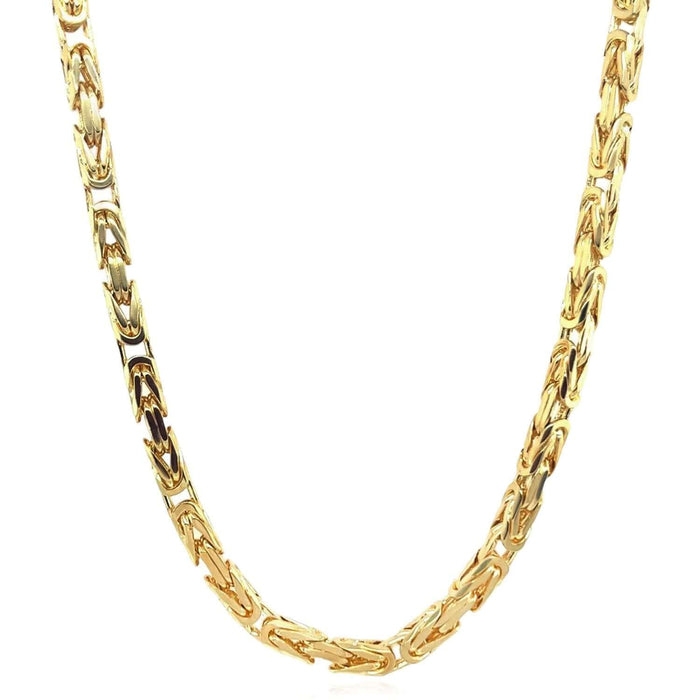 14K Yellow Gold 3.5mm Byzantine Chain (Solid Links) 20" - 28" - WJD Exclusives