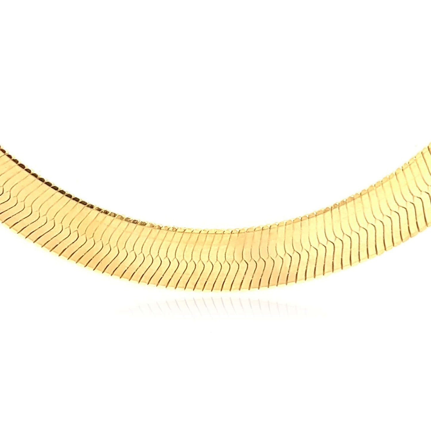 14K Real Gold Solid 5.3mm Herringbone Chain Necklace 16" 18" 20" 22"