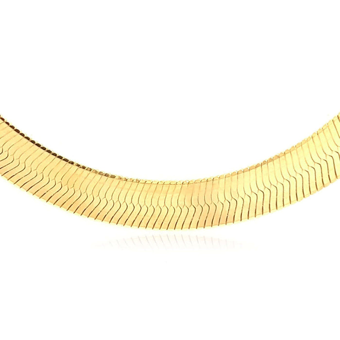 14K Yellow Gold 5.3mm Herringbone Chain (Solid Links) 16" - 22" - WJD Exclusives