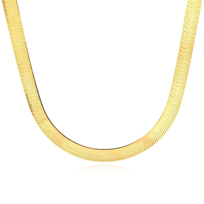 14K Yellow Gold 5.3mm Herringbone Chain (Solid Links) 16" - 22" - WJD Exclusives