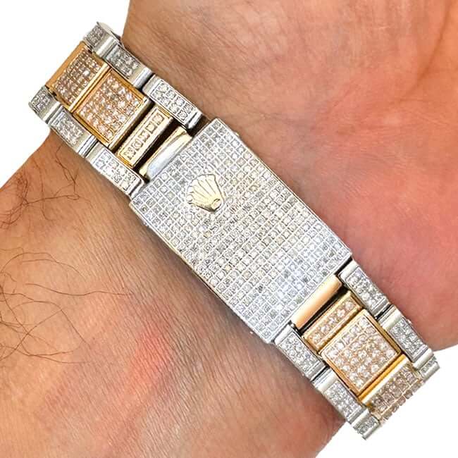 Rolex Datejust 2 - Tone Rose 4.5CTW Natural Diamond Oyster 36mm Watch Bracelet - WJD Exclusives